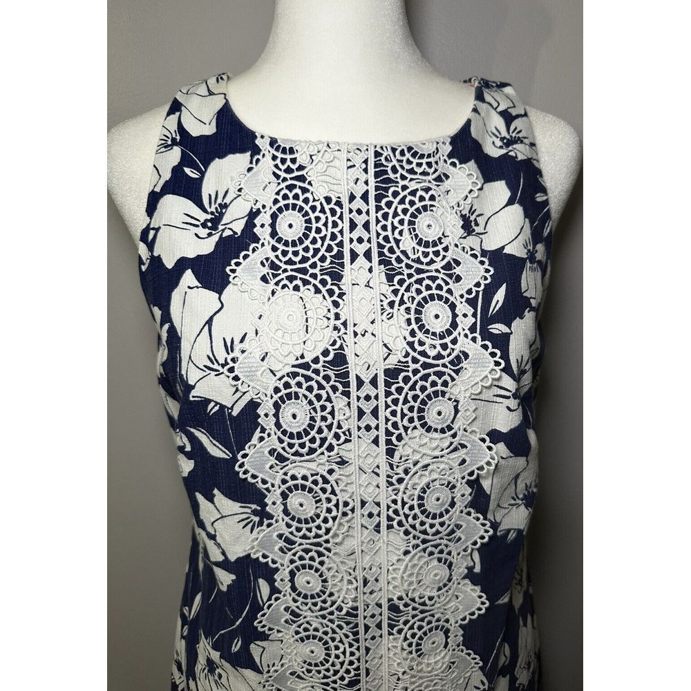 Eliza J Womens Floral Lace Sleeveless‎ Shift Dress Size 6 Cottagecore Feminine